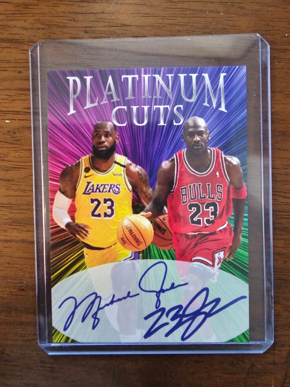 Michael Jordan/Lebron James Platinum Cuts LE /1000 Facsimile Autographs